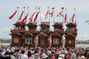 1地区の祭りをみるだけでも 個性豊かな山車を見学できる